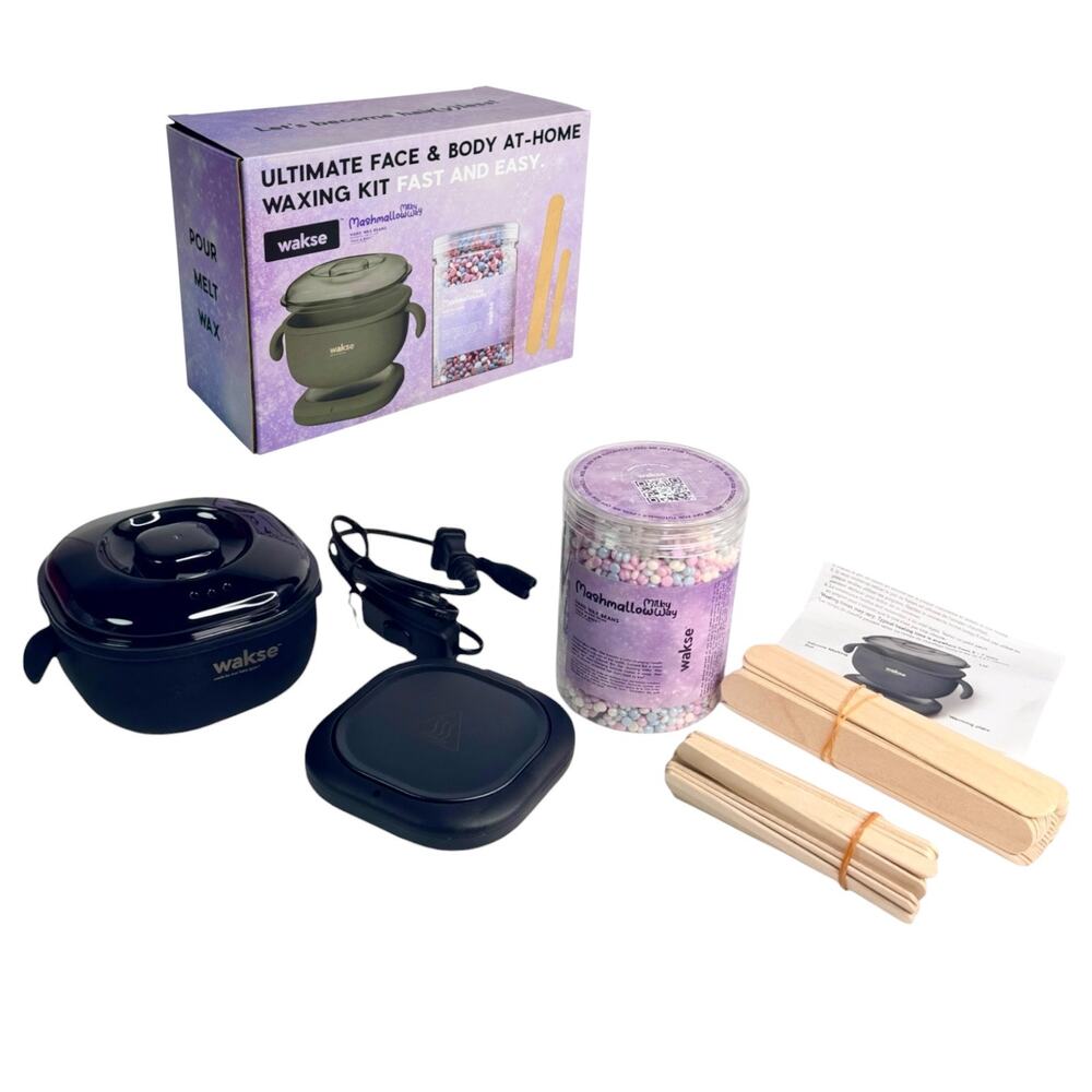 Wakse Waxing Kit Ultimate Face & Body At Home Wax Milky Marshmallow Way New